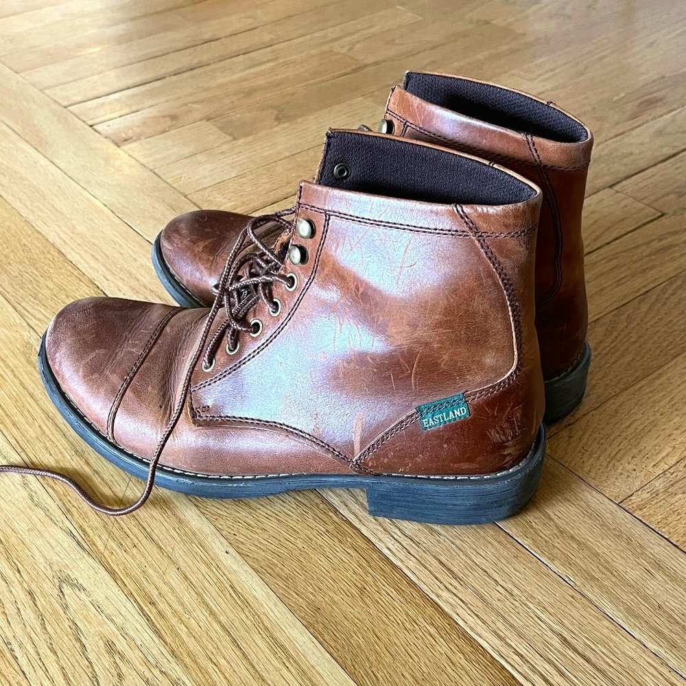 Eastland Mens High Fidelity Toe Cap Boots - Color Brown - Size 10D